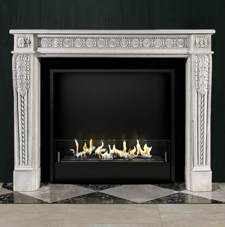 Биокамин в мраморном портале Firezo Ombre Rosse